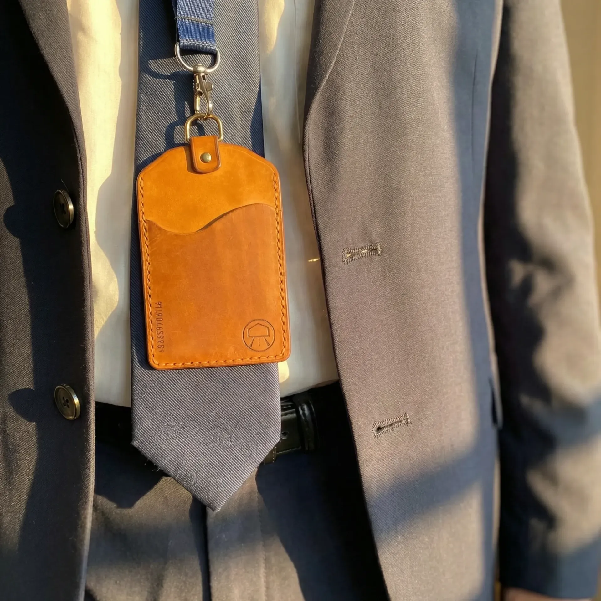 Porte-badge en Cuir Portrait